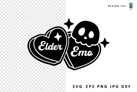 Elder Emo Hearts and Skull - Funny SVG Review