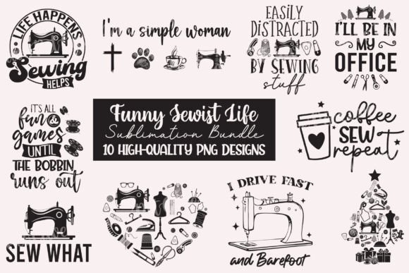Reviewing the Funny Sewist Life PNG Bundle