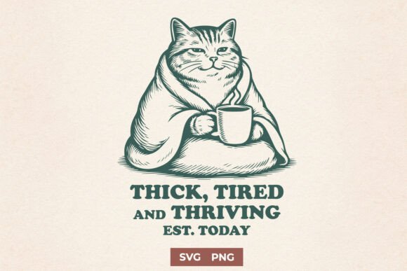 Thick Tired and Thriving Cat Funny SVG Review